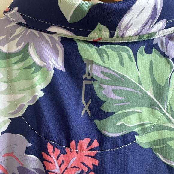 RLX Ralph Lauren Classic Fit Performance Polo Shirt Mens M Hawaiian Floral Golf - Picture 5 of 11